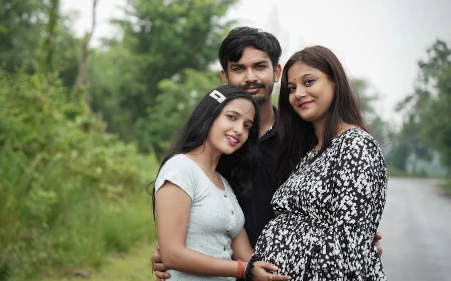 His young family together in Dhaka