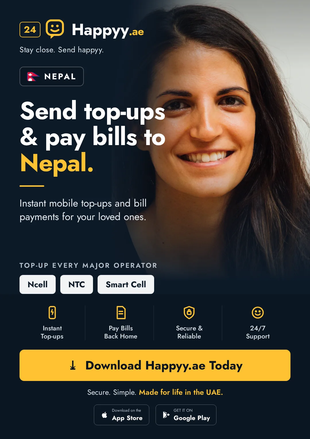 Nepal campaign — Send top-ups and pay bills to Nepal