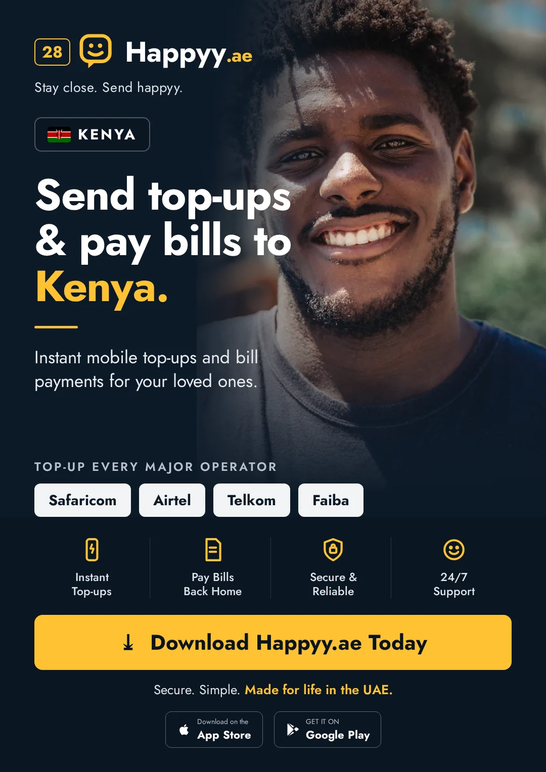 Kenya campaign — Send top-ups and pay bills to Kenya